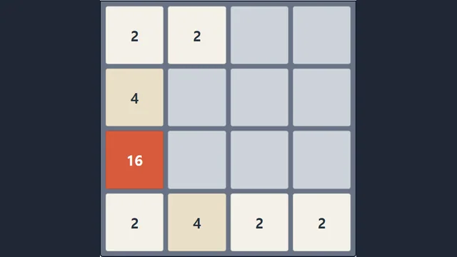 2048 한판 플레이 화면